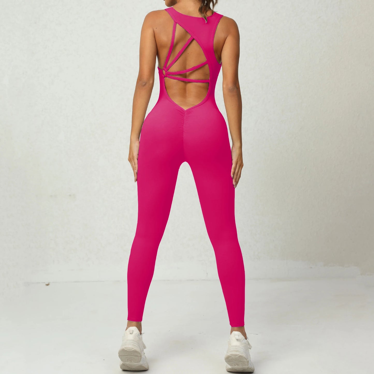 Mental Pad Jumpsuit Sport Women Yoga Set Bodysuit Fitness Gym Sportswear Scrunch Legging Workout Running Active Clothes XP277