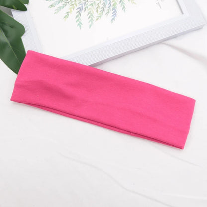 Elastic Cotton HairBand Fashion Headbands for Women Men Solid Running Fitness Yoga Hair Bands Stretch Makeup Hair Accessories - GabyFit Goods