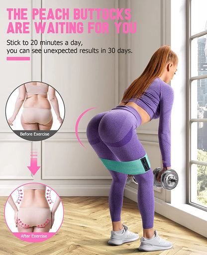Squat glute workout Non-slip trainer thick band Fabric Resistance Elastic Booty Bands Stretch Fitness Strips Loops Yoga Equipmet - GabyFit Goods