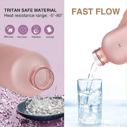 1L Bottle With Time Marker 32 OZ Motivational Reusable Fitness Sports Outdoors Travel Leakproof BPA Free Frosted Plastic - GabyFit Goods
