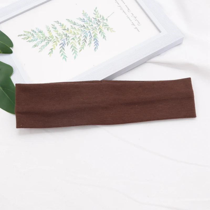 Elastic Cotton HairBand Fashion Headbands for Women Men Solid Running Fitness Yoga Hair Bands Stretch Makeup Hair Accessories - GabyFit Goods