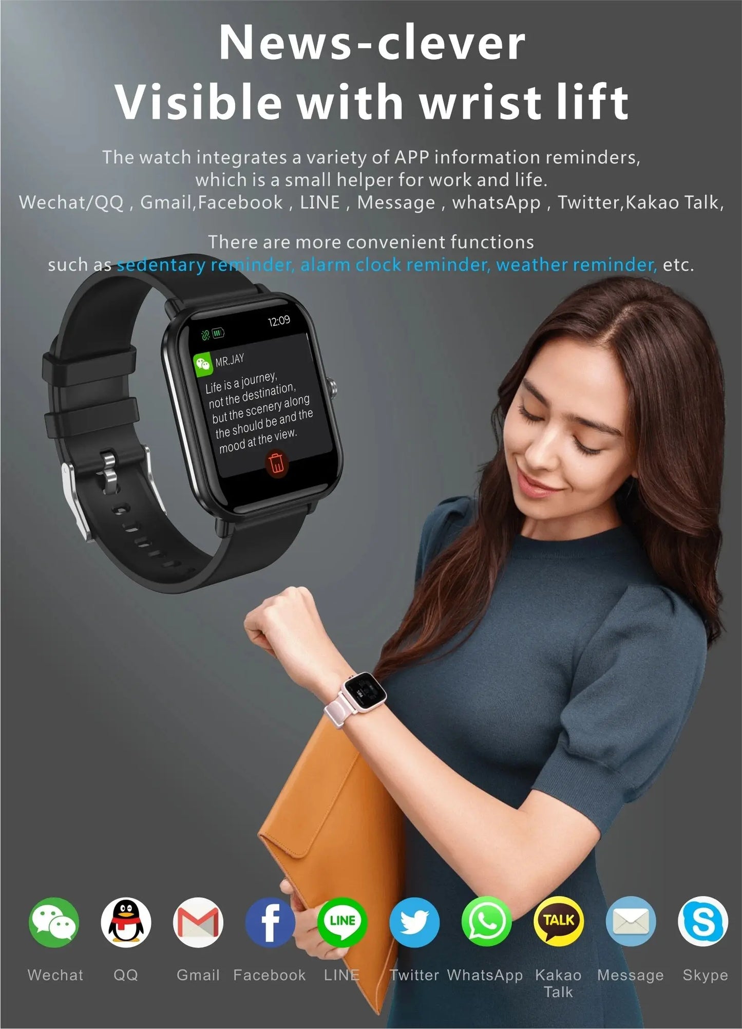 LIGE 2024 New Q9 Pro Smart Watch Body Temperature Monitor Music Control Sports Waterproof Smart Watch for Men Women Smartwatch - GabyFit Goods