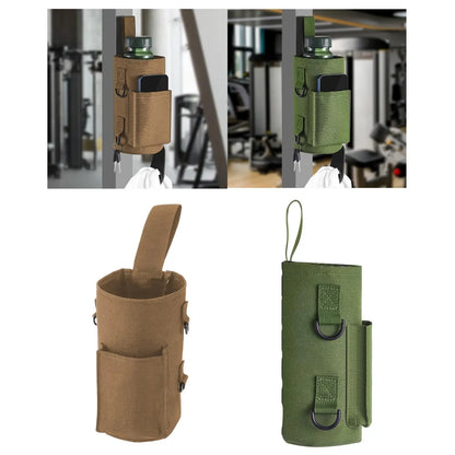 Water Bottle Holder Handbag Gym Water Bottle Carrier Bag for Gym Fitness Easy Attachment to Metal Exercise Equipment - GabyFit Goods
