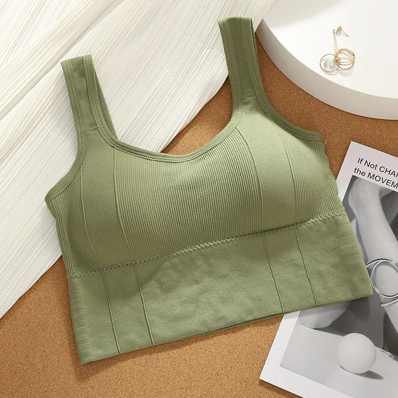 Breathable Sports Bra Anti-Sweat Fitness Top Women Seamless Yoga Bra Shockproof Crop Top Push Up Sport Bra Gym Workout Top - GabyFit Goods