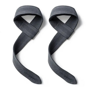 1Pair 4mm Cowhide Weight lifting Wrist Straps Fitness Bodybuilding Training Gym lifting straps NonSlip Gym Grip Deadlift Pull-up