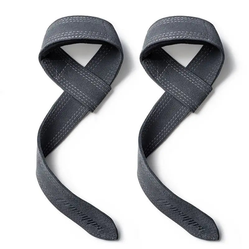 1Pair 4mm Cowhide Weight lifting Wrist Straps Fitness Bodybuilding Training Gym lifting straps NonSlip Gym Grip Deadlift Pull-up