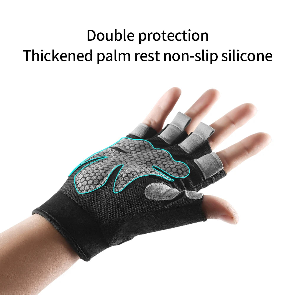 Half Finger Gloves Gym Fitness Anti-Slip Women Men Gel Pad Gloves Gym Cycling Fingerless Gloves Bicycle Accessories - GabyFit Goods