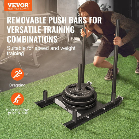 Weight Training Sled, Pull Push Power Sled, Fitness Strength Resistance Training, Steel Workout Equipment for Athletic Exercise