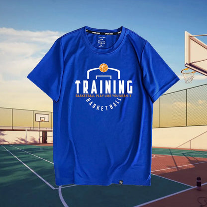 Basketball shooting training clothes short sleeve men's breathable loose sweat wicking quick dry sports fitness running T-shirt
