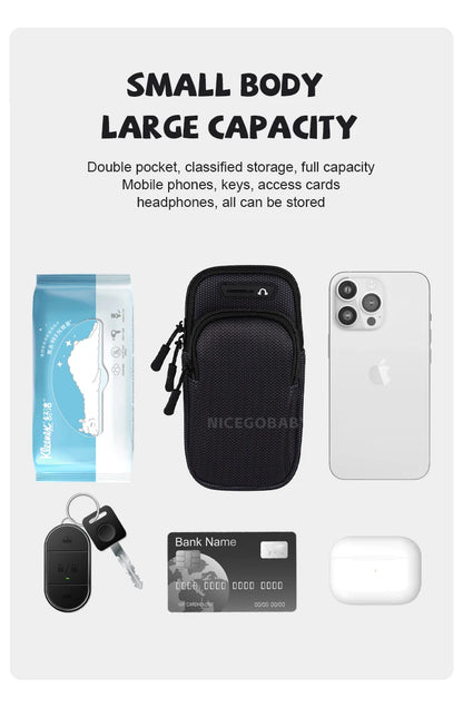 Arm Bag Waterproof sports phone case Money Key Outside Sports Running Fitness Simple Arm Bag with nicegobaby Wrist Bag - GabyFit Goods