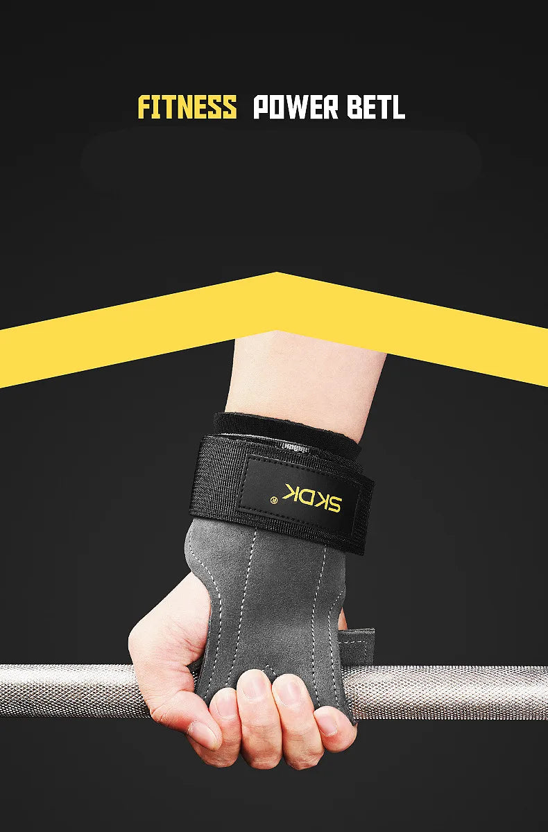 Cowhide Gym Gloves Grips Anti-Skid Leather Gymnastics Guard Palm Protectors Pull Up Horizontal Bar Weight Lifting Guantes Gym - GabyFit Goods