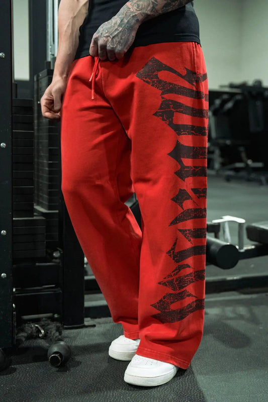 Men's New Summer Gym Training Pants, Harajuku Street Leisure Fitness Cotton Printed Mid-Waist Casual Pants, Designed For Men