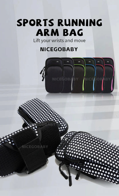 Arm Bag Waterproof sports phone case Money Key Outside Sports Running Fitness Simple Arm Bag with nicegobaby Wrist Bag - GabyFit Goods