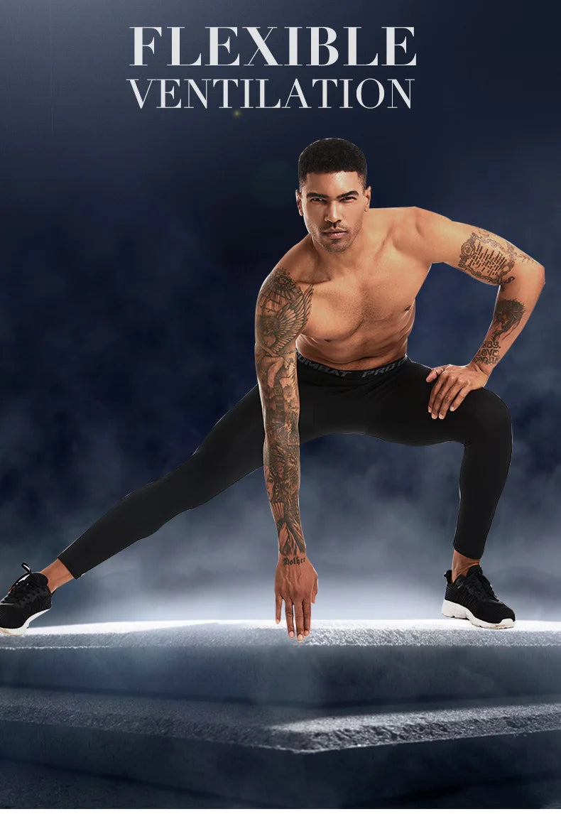 Men's Running Leggings Sportswear Quick Dry Gym Fitness Tights Workout Training Jogging Sports Trousers Compression Sport Pants - GabyFit Goods