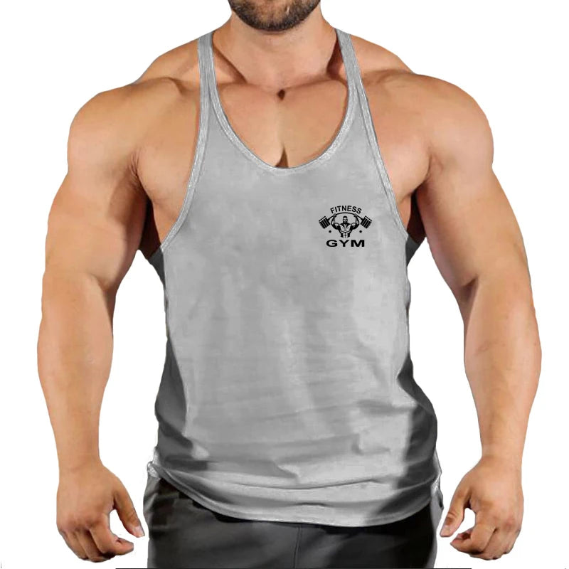 Muscle Mens Bodybuilding Stringer Tank Top gym Clothing Y back Fitness sleeveless vest shirt Weightlifting singlets - GabyFit Goods