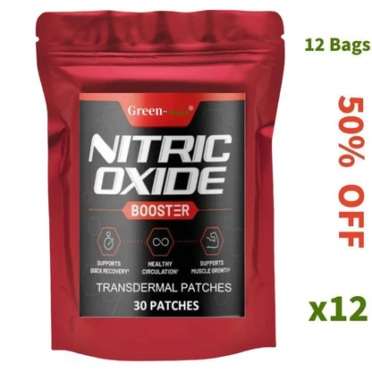 Performance Formula Nitric Oxide Booster Transdermal Patches - 30 Patches for Enhanced Stamina & Endurance One Month Supply