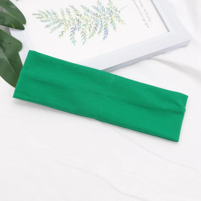 Elastic Cotton HairBand Fashion Headbands for Women Men Solid Running Fitness Yoga Hair Bands Stretch Makeup Hair Accessories - GabyFit Goods