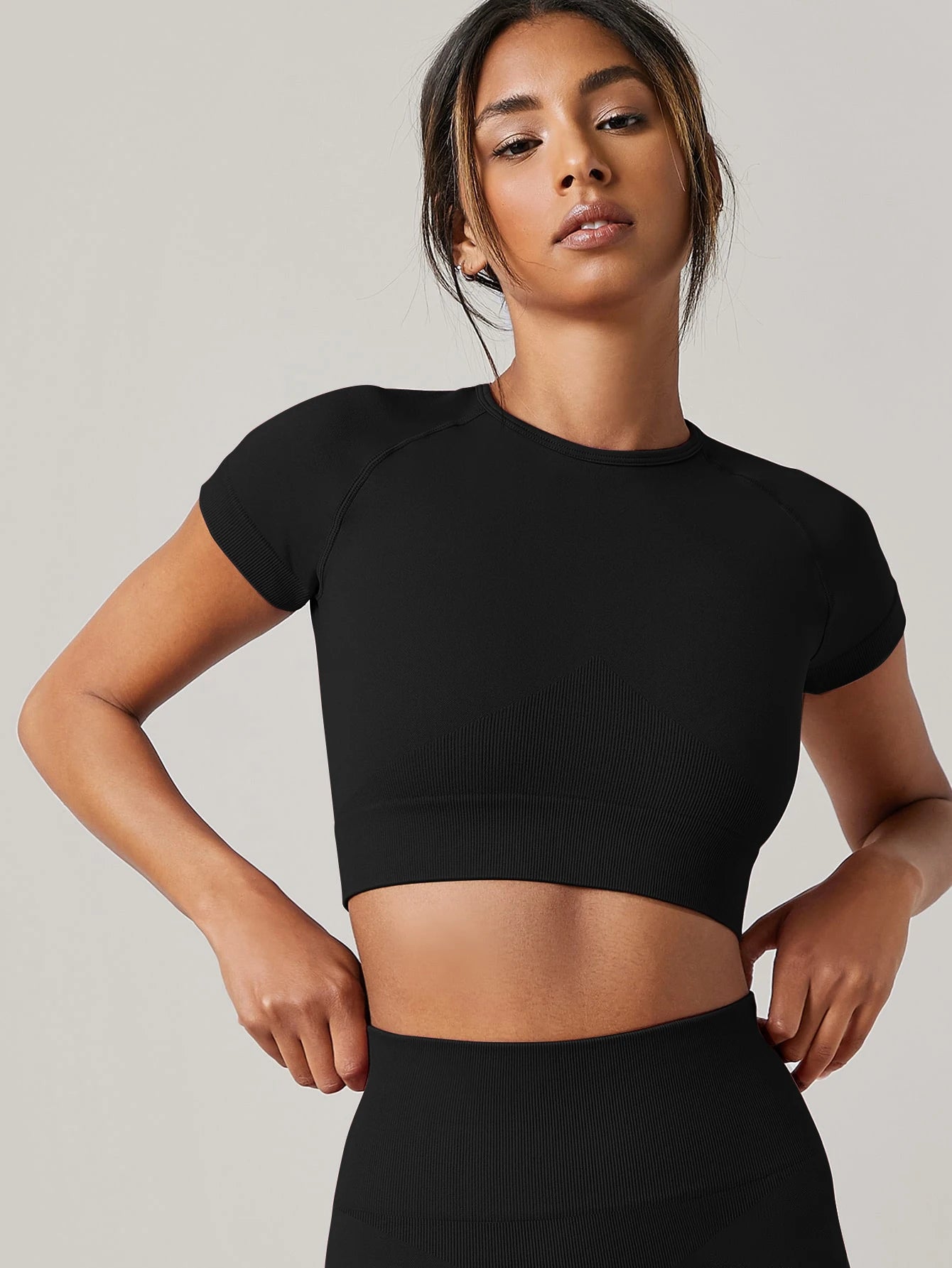 Women Yoga Top Seamless Sport T Shirts Fitness Clothes Short Sleeve Yoga Shirt Gym Top Running Active Wear Sport Top - GabyFit Goods