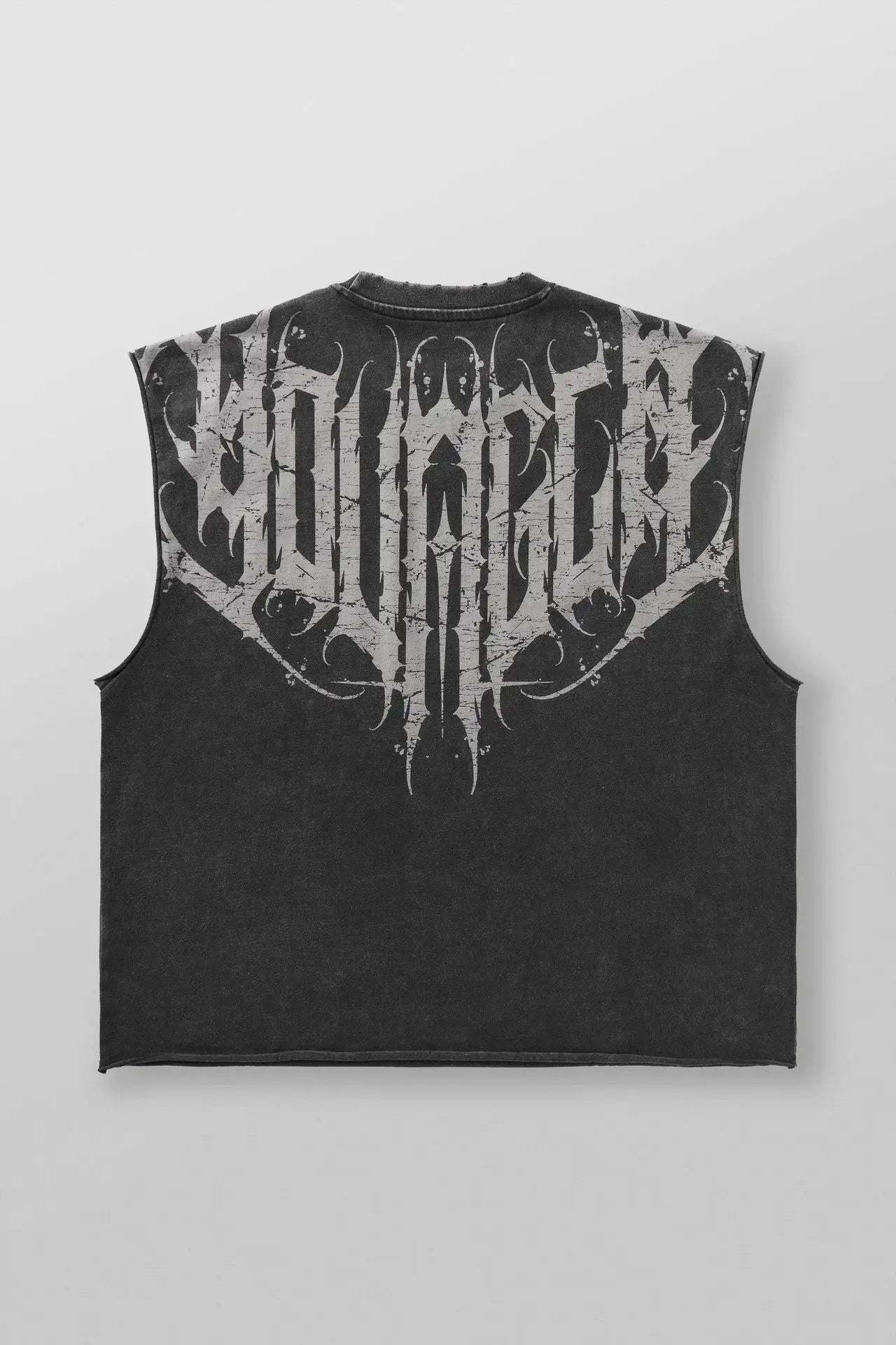 New men's fitness vest, men's casual running training sleeveless T-shirt, trendy printed clothing vest, men's heavyweight cotton
