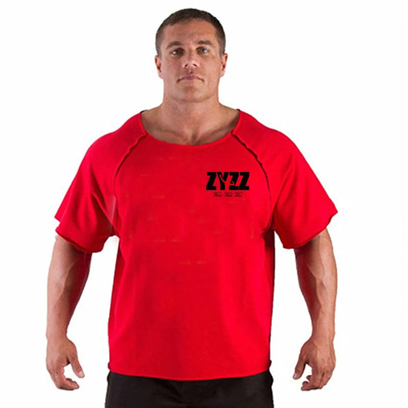 Men Bodybuilding Sport T-shirt Loose Running Shirt Short Sleeve Oversized Top Gym T Shirt Men Fitness Tshirt Cotton Sportswear