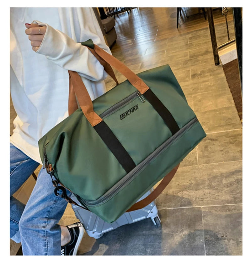 Gym Bag Travel Fitness Bag for Women Large Capacity Men's Sports Luggage bag Waterproof Female Messenger Bag Dry And Wet Handbag - GabyFit Goods