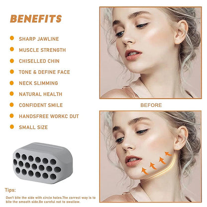 Silicone Jaw Exerciser Facial Toner & Jawline Fitness Ball Neck Toning Equipment Facial Beauty Tool Double Chin Exerciser - GabyFit Goods
