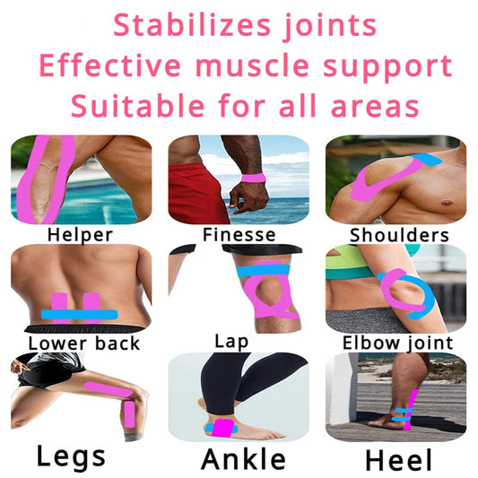 Sports Tape Muscle Patch Width 5cm1.97inch Length 5m196inch Lift Chest Tape Anti Sagging Knee Elbow Stretch Fitness Brace - GabyFit Goods