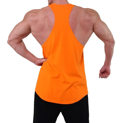 Running Tank Top Men Summer Sports Gym Vest Cotton Training Tank Top Workout Undershirt Man Fitness Pure Color Sleeveless Tops
