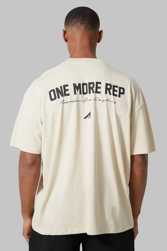 Man Active One More Rep Oversized Washed T-shirt Luxury Brand Great Chapter Embroidered Short Cotton Casual Loose Couple Tee