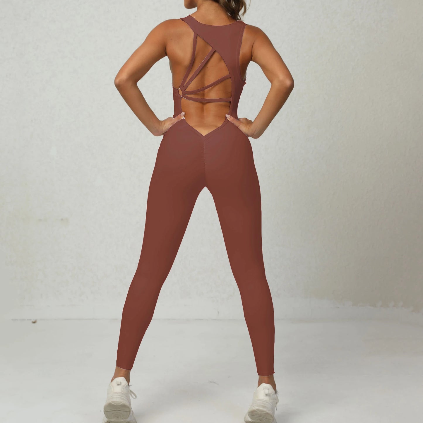 Mental Pad Jumpsuit Sport Women Yoga Set Bodysuit Fitness Gym Sportswear Scrunch Legging Workout Running Active Clothes XP277
