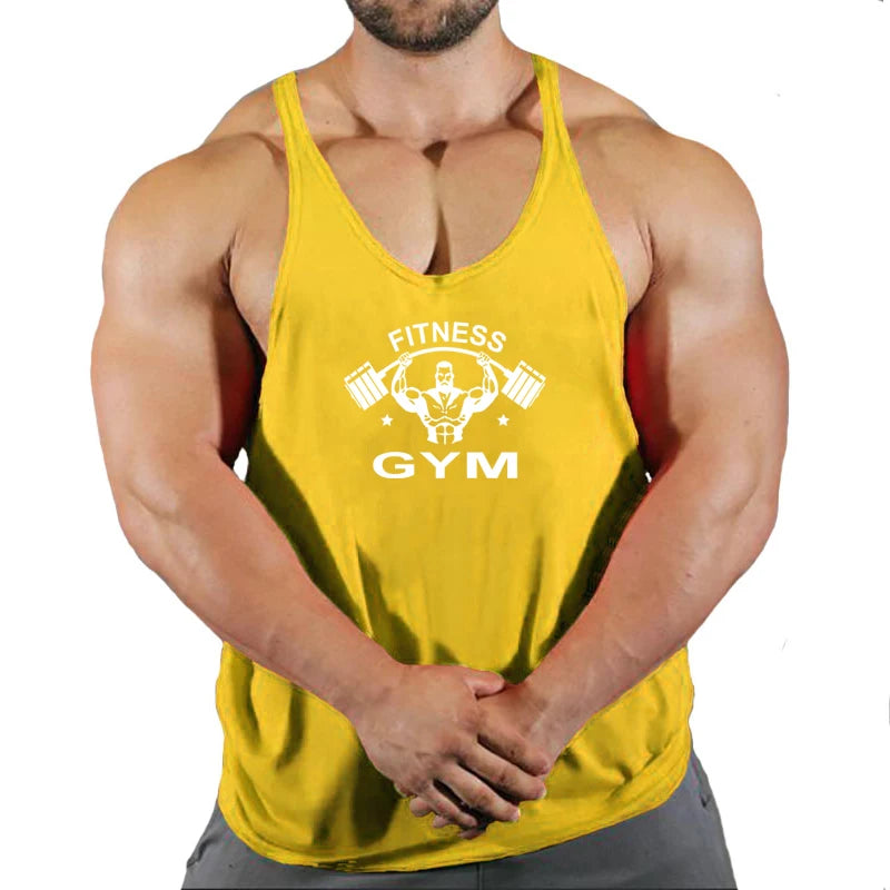 Muscle Mens Bodybuilding Stringer Tank Top gym Clothing Y back Fitness sleeveless vest shirt Weightlifting singlets - GabyFit Goods