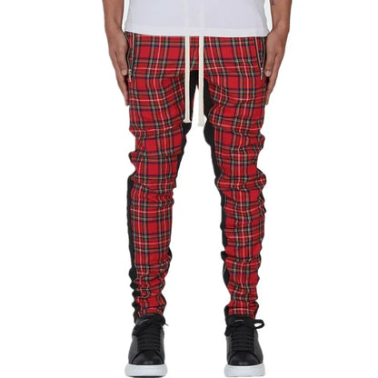 Scottish Style Plaid Sweatpants Men Street Fashion Trousers Casual Sports Joggers Pants