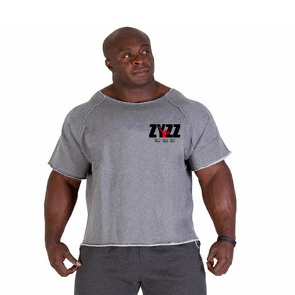 Men Bodybuilding Sport T-shirt Loose Running Shirt Short Sleeve Oversized Top Gym T Shirt Men Fitness Tshirt Cotton Sportswear