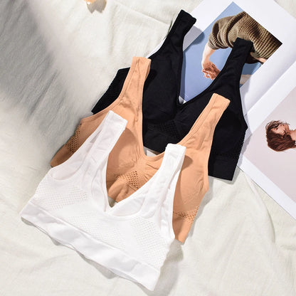 Women's Breathable Sports Vest Bra Sweat-absorbent Shockproof Pad Sports Top Track and Field Gym Running Fitness Sports Yoga - GabyFit Goods