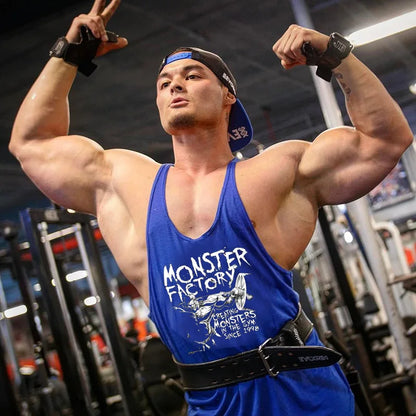 Gym T-shirts Suspenders Man Stringer Fitness Shirt Bodybuilding Shirt Men Top for Fitness Vests Men's Vest Sleeveless Sweatshirt