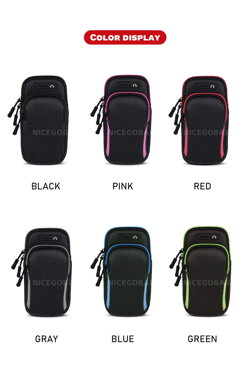Arm Bag Waterproof sports phone case Money Key Outside Sports Running Fitness Simple Arm Bag with nicegobaby Wrist Bag - GabyFit Goods