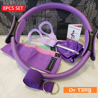 8-Piece Yoga Fitness Kit Home Workout Yoga Equipment Accessories for Stretching, Shaping and Core Training Fitness Equipment