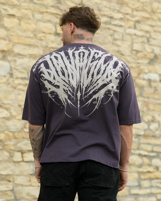 YOUNG LA American style new men's T-shirt for summer men's casual loose fashion brand printed cotton short sleeved sports T-shir