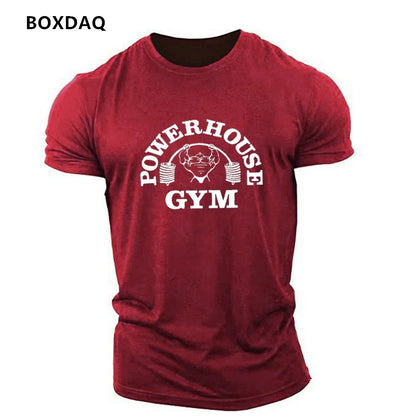Gym Weightlifting Sports Men's T-Shirts Summer Short Sleeve Fitness Sports Male T Shirt  O-Neck Casual Loose Tops 6XL Plus Size