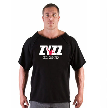 Men Bodybuilding Sport T-shirt Loose Running Shirt Short Sleeve Oversized Top Gym T Shirt Men Fitness Tshirt Cotton Sportswear