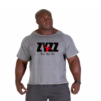 Men Bodybuilding Sport T-shirt Loose Running Shirt Short Sleeve Oversized Top Gym T Shirt Men Fitness Tshirt Cotton Sportswear