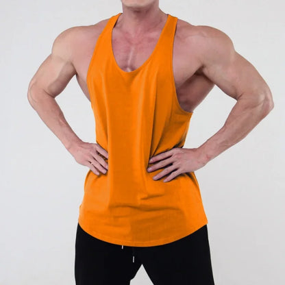 Running Tank Top Men Summer Sports Gym Vest Cotton Training Tank Top Workout Undershirt Man Fitness Pure Color Sleeveless Tops