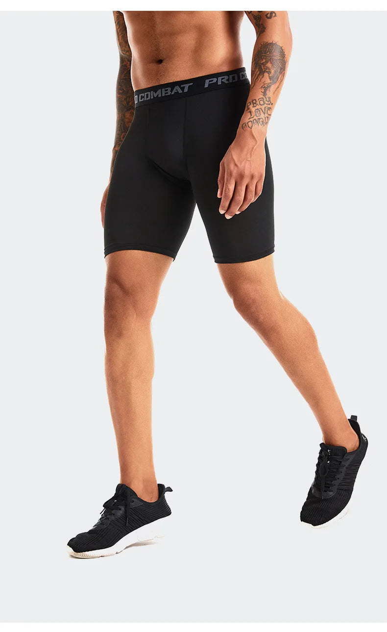 Men's fitness pants for summer exercise, slim fit, elastic, quick drying, tight fitting sports shorts for basketball and soccer - GabyFit Goods