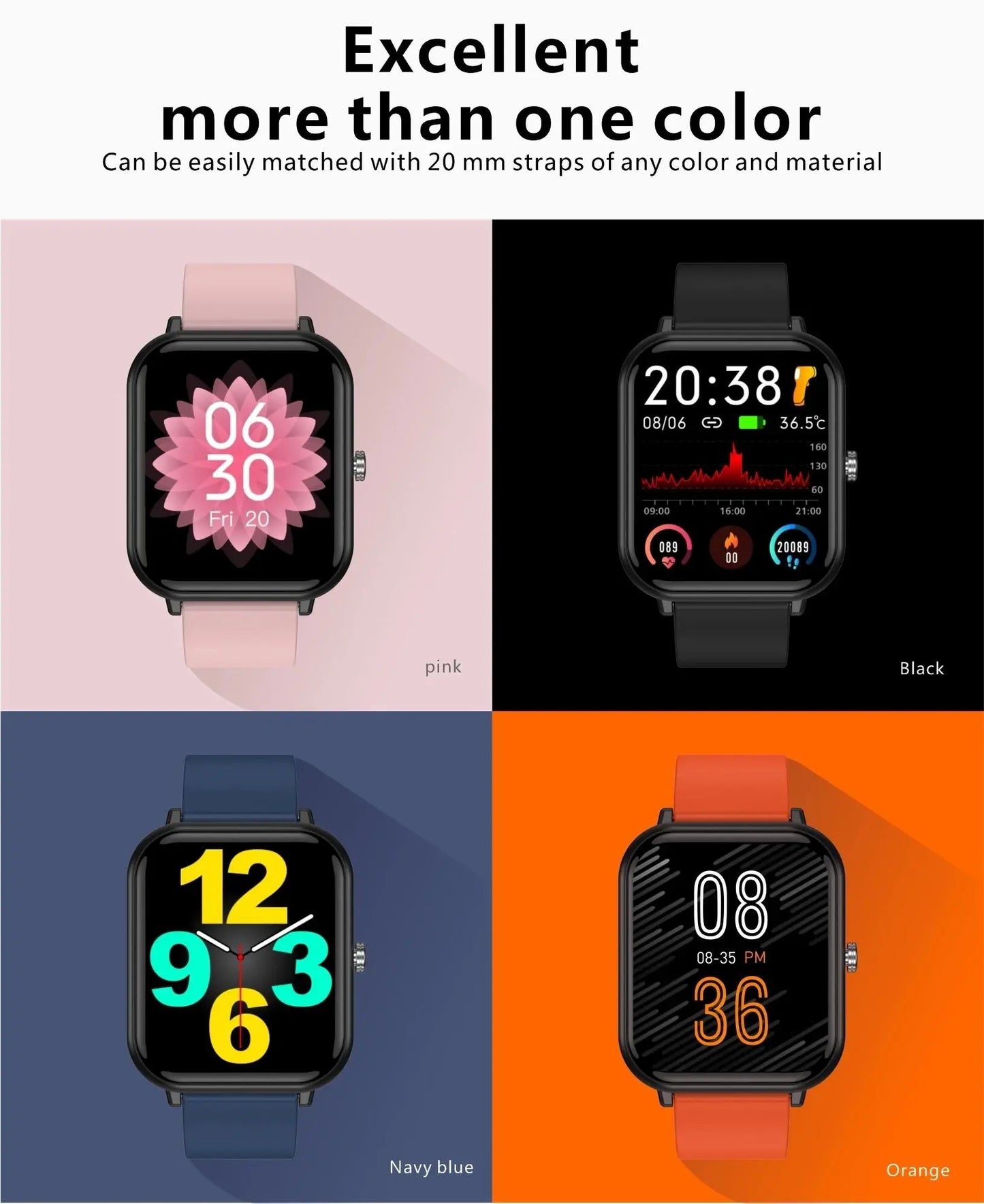 LIGE 2024 New Q9 Pro Smart Watch Body Temperature Monitor Music Control Sports Waterproof Smart Watch for Men Women Smartwatch - GabyFit Goods