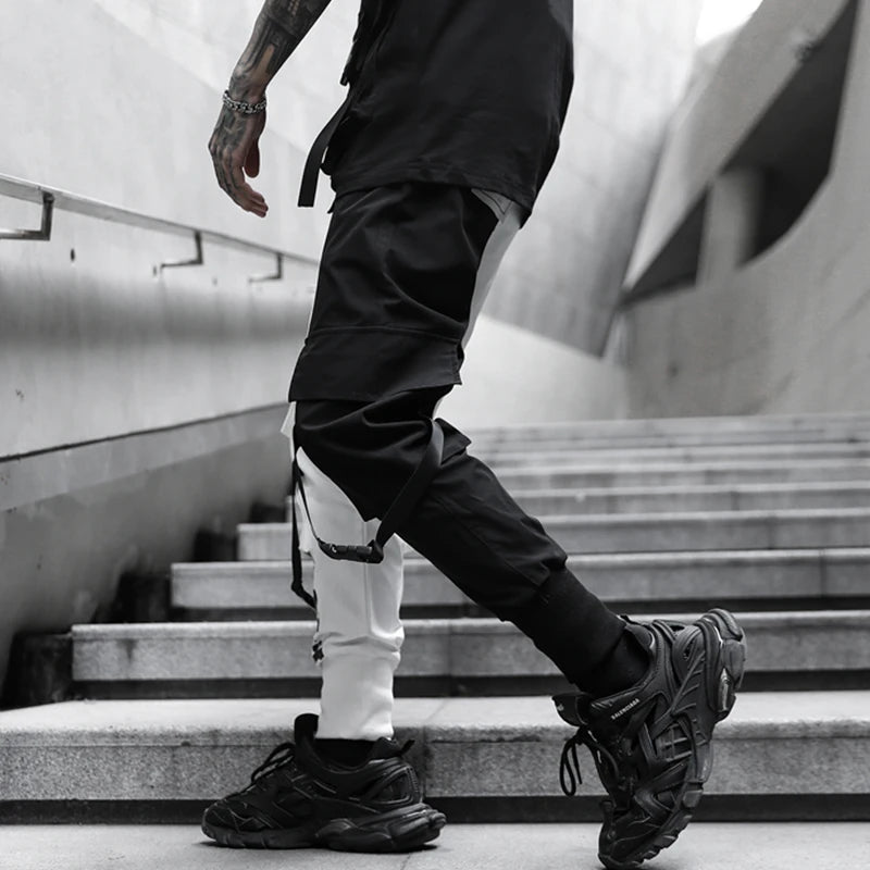 2023 Hip Hop Pants For Men Joggers Casual Streetwear Harem Pants Homme Male Trousers Ribbons Sweatpants