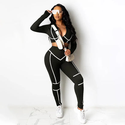 Fitness Set Sport Tracksuit Yoga Set 2 Piece Sets Workout Long Sleeve Seamless Sportwear Gym Set Push Up Bodysuit for Women 2024