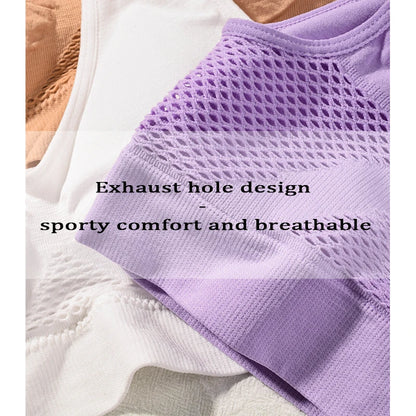 Women's Breathable Sports Vest Bra Sweat-absorbent Shockproof Pad Sports Top Track and Field Gym Running Fitness Sports Yoga - GabyFit Goods