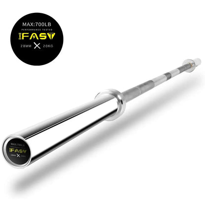 Barbell Bar for 2" Olympic Plates, Home Gym Weightlifting Bar 4Ft Solid Chrome Weight Bar 5Ft Fitness Training Curl Barbell 7.2F