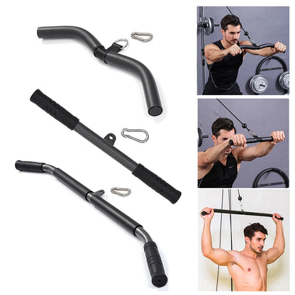 Fitness Lat Pull Down Bar Press Down Bar Biceps Back Strength Workout Handle for Cable Machine Attachment Gym Accessories