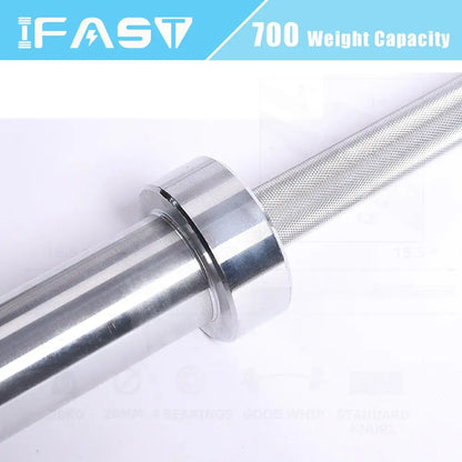 Barbell Bar for 2" Olympic Plates, Home Gym Weightlifting Bar 4Ft Solid Chrome Weight Bar 5Ft Fitness Training Curl Barbell 7.2F
